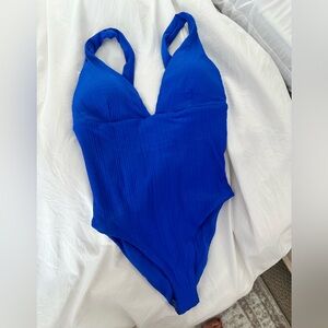 L Space Katniss One Piece Blue Swimsuit